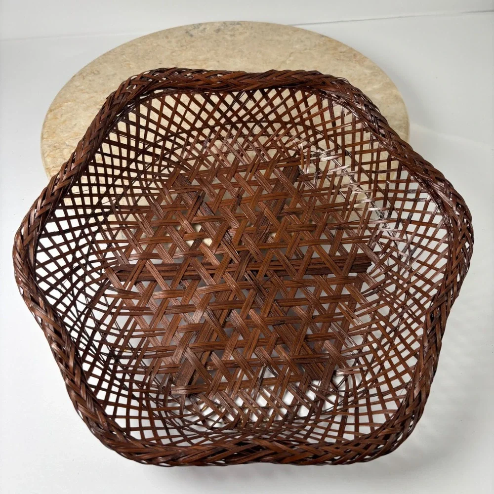 Vintage Woven Bamboo Basket 9